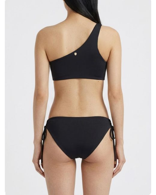 Max Mara Black One-Shoulder Asymmetrical Polyamide Bikini Top
