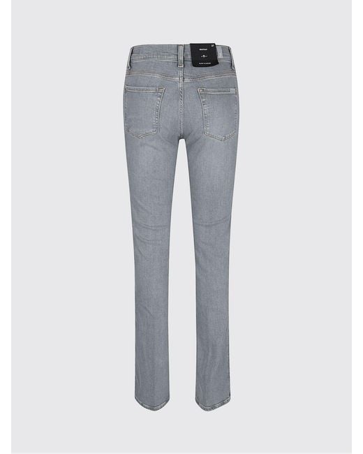 7 For All Mankind Blue High-Waisted Skinny Jeans