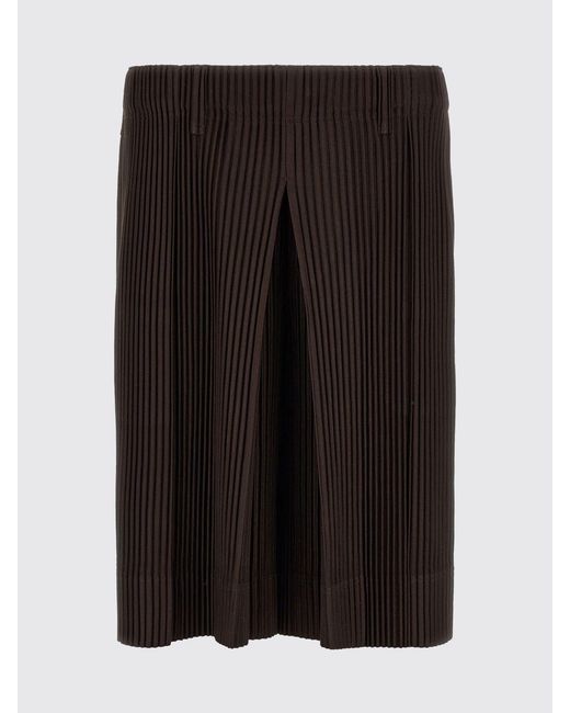 Homme Plissé Issey Miyake Black Homme Plissé Issey Miyake Knee-Length Pleated Crêpe Chino Shorts for men