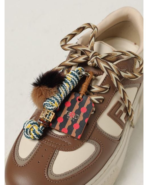 Sneakers Platform Match di Fendi in Natural