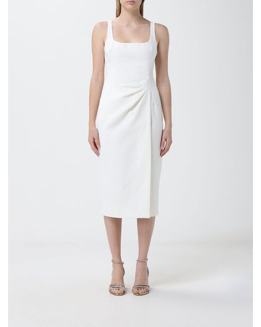 Blumarine White Crêpe Midi Dress