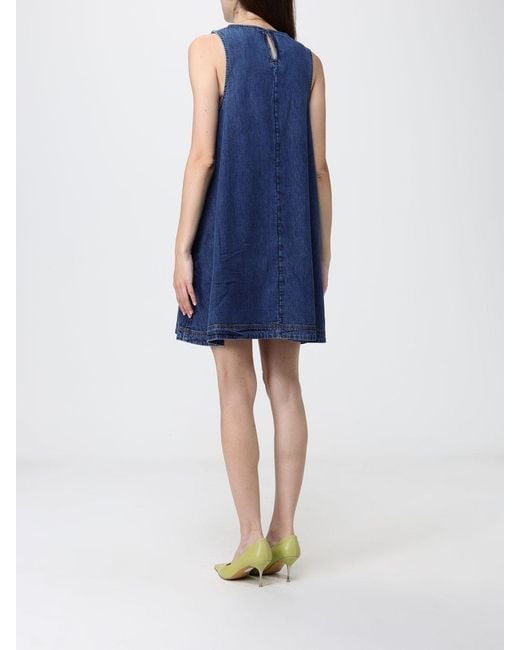 Tommy Hilfiger Blue A-Line Off-The-Shoulder Mini Dress