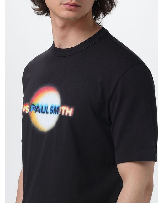 Paul Smith Black Organic Cotton T-Shirt With Logo for men