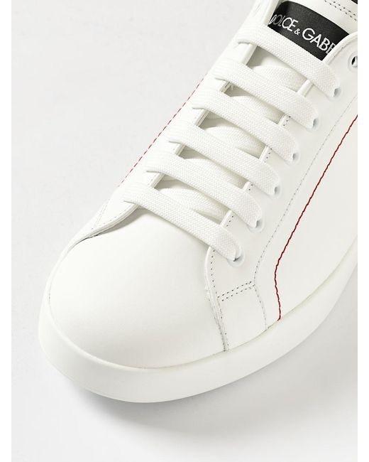 Dolce & Gabbana White Dolce &Amp Gabbana Portofino Leather Sneakers for men