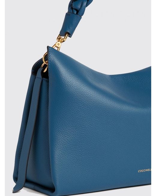 Coccinelle Blue Boheme Grained Leather Bag