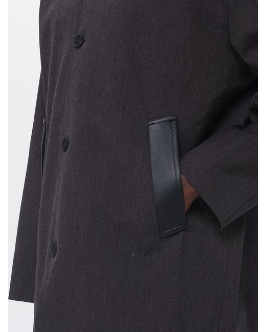 Studio Nicholson Blue Lamb Leather And Wool Coat for men