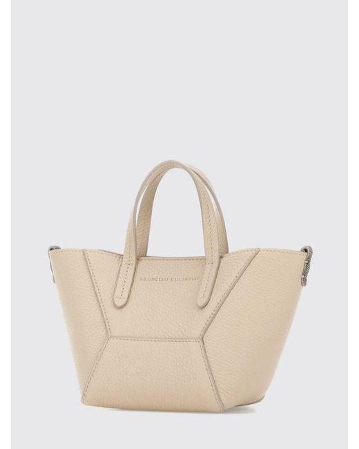 Brunello Cucinelli Natural Bc Duo Grained Leather Tote Bag