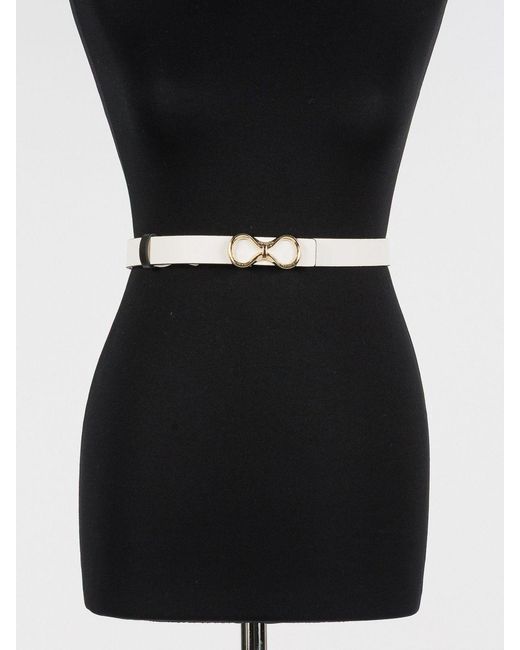 Twinset White Infinity Leather Belt