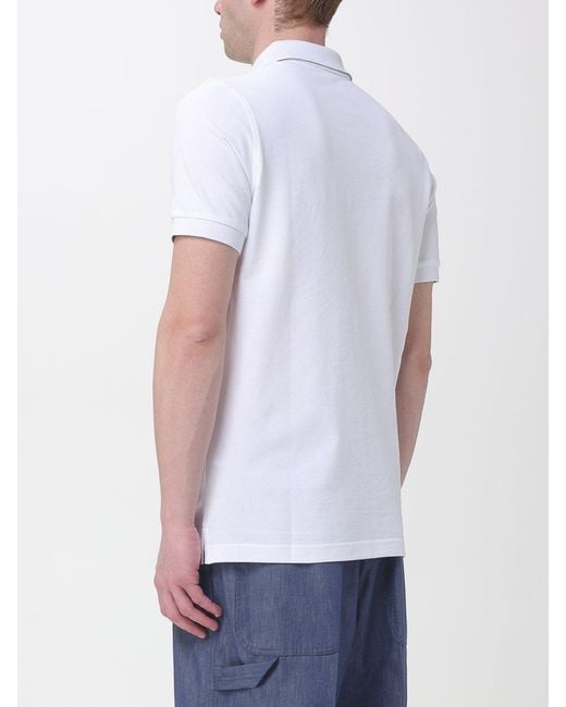 Fay White Stretch Cotton Polo Shirt for men