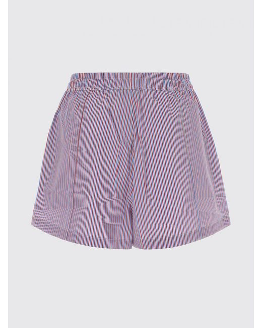 Autry Purple Striped Cotton Shorts