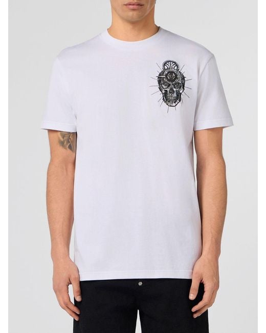 Philipp Plein White Skull T-Shirt for men