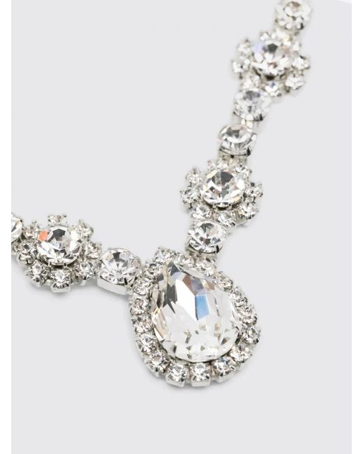 N°21 White Brass Necklace With Set Rhinestones