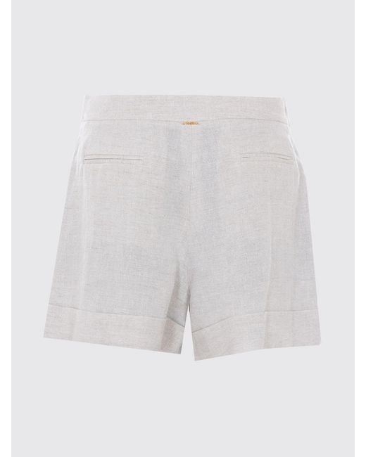 Twinset White Linen Blend Shorts