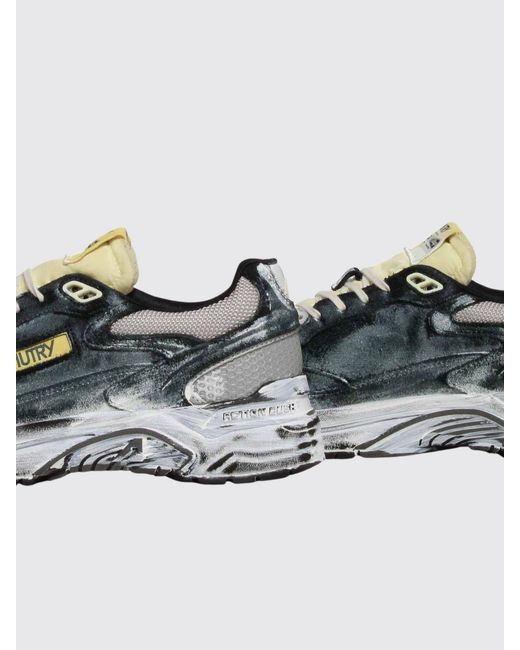 Autry Black Hyperway Two-Tone Suede Sneakers With A Worn-Out Effect for men