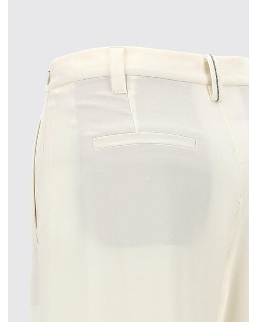 Brunello Cucinelli Natural Silk Baggy Trousers