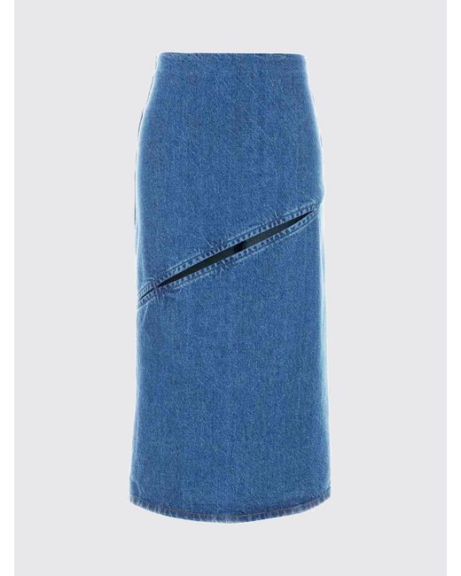 Jil Sander Blue Cut Out Skirt
