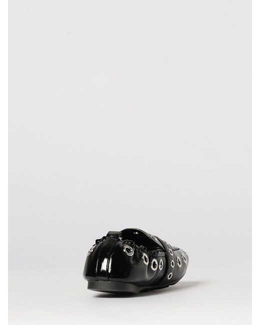 Marc Jacobs Black Patent Leather The Grommet Jude Loafers With Metal Eyelets