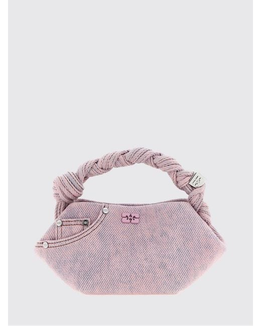 Ganni Pink Denim Mini Bou Bag