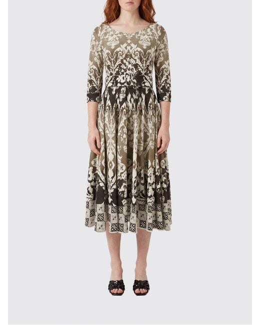 Samantha Sung White A-Line Liberty Floral Print Cotton Midi Dress