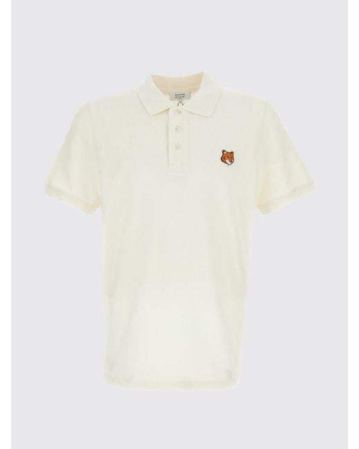 Maison Kitsuné White Maison KitsunÉ Organic Cotton Polo Shirt for men