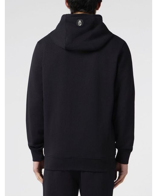 Billionaire Blue Cotton Zip-Up Hoodie With Embroidered Logo for men