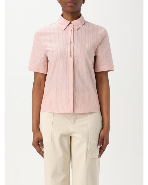 Pinko Pink Striped Cotton Shirt Casual Style