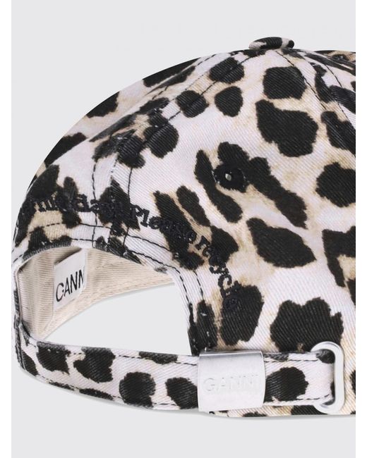 Ganni White Stylish Printed Baseball Cap For Everyday Wear