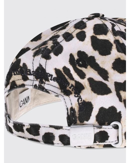 Ganni White Stylish Printed Baseball Cap For Everyday Wear