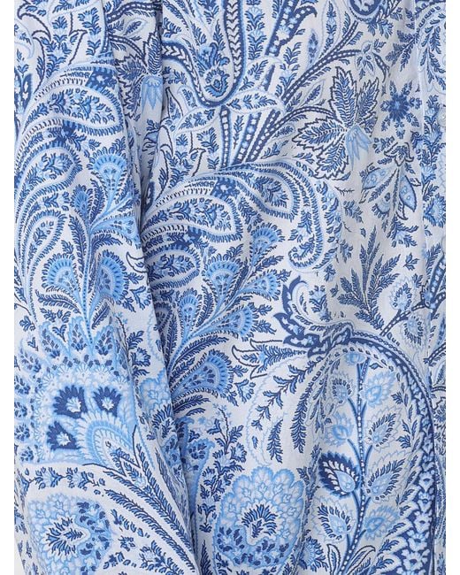 Etro Blue Cotton Paisley Shirt for men