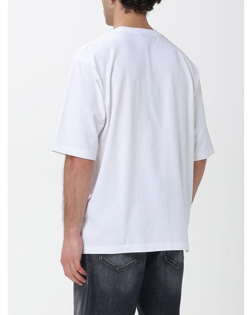 DSquared² White Cotton T-Shirt With Logo for men