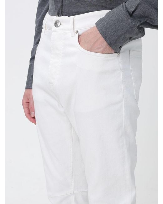 Brunello Cucinelli White Stretch Denim Jeans for men