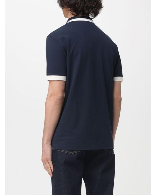 Sun 68 Blue Cotton Logo Polo Shirt for men