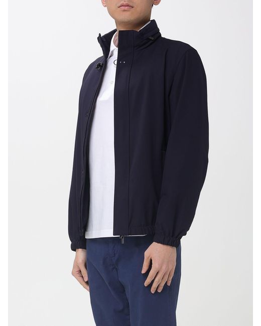 Fay Blue Lightweight Travel Stretch Nylon Jacket for men