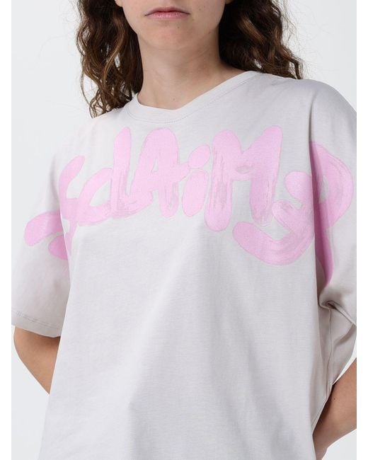 DISCLAIMER White Relaxed Fit Cotton T-Shirt With Printed Logo And Crew Neck