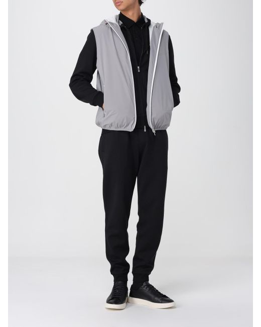 Brunello Cucinelli Gray Hooded Vest for men