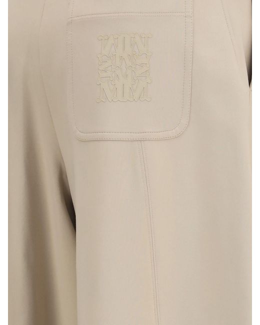 Max Mara Natural Olmo Wide-Leg High-Waisted Technical Fabric Jogging Trousers