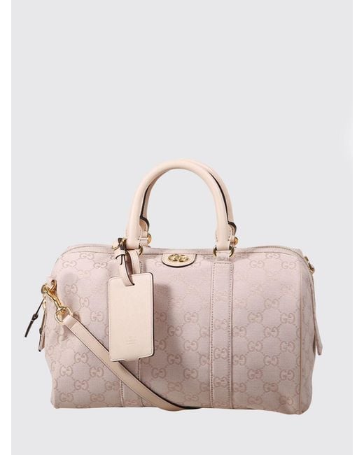 Gucci Pink Ophidia Canvas Bag With Gg Jacquard Monogram