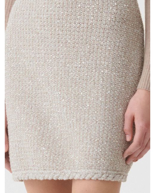 Fabiana Filippi Gray High-Waisted Tweed Pencil Mini Skirt