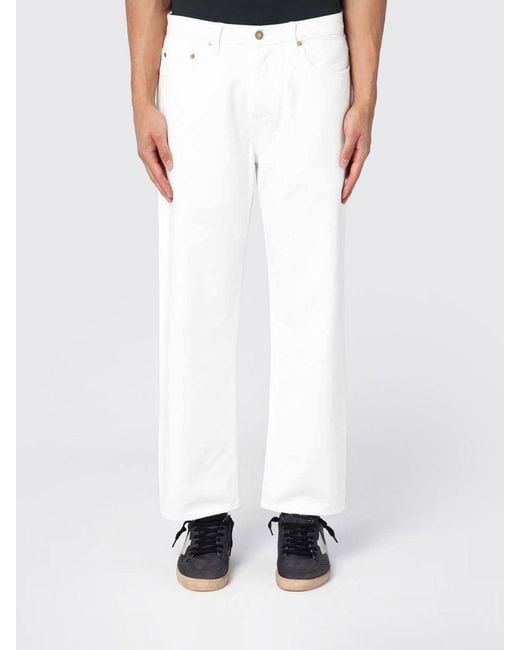 Golden Goose Deluxe Brand White Straight Denim Jeans for men