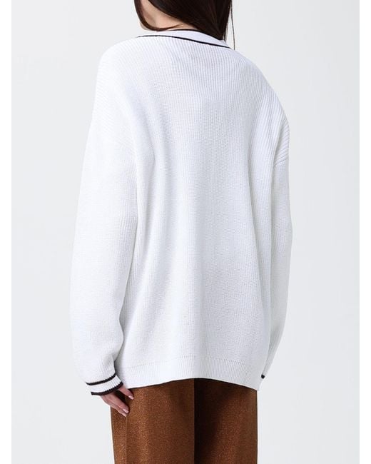 Kangra White Cotton Casual Cardigan