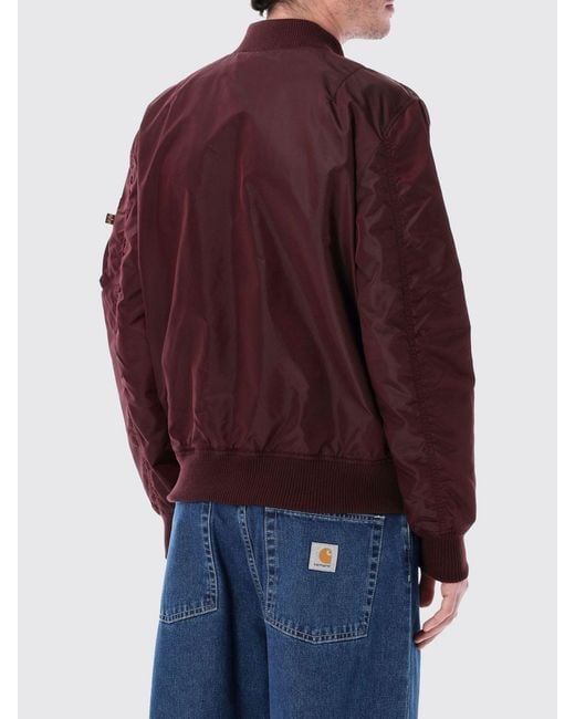 Alpha Industries Red Nylon Bomber Jacket for men