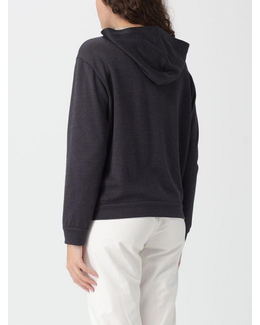 Brunello Cucinelli Black Cotton And Silk Hoodie