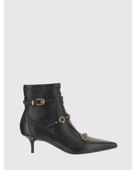 Pinko Black Leather Ankle Boots