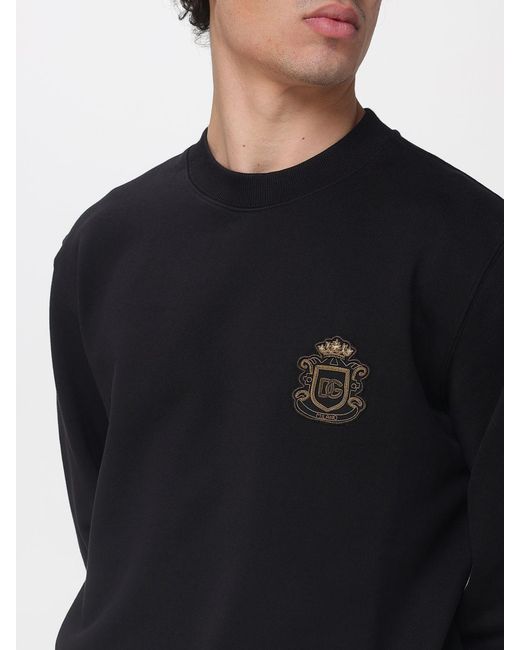 Dolce & Gabbana Blue Dolce &Amp Gabbana Cotton Crew-Neck Sweatshirt With Logo for men