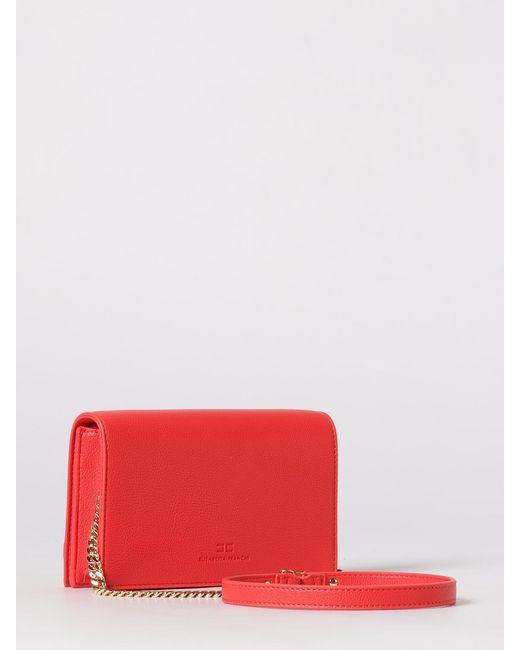 Elisabetta Franchi Red Grained Faux Leather Bag