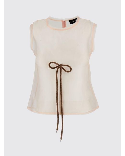Simone Rocha Blue Silk Top With Bow