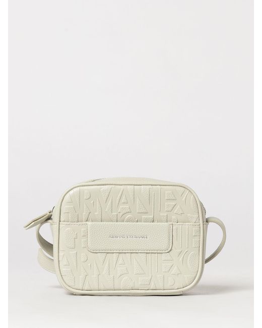 ARMANI EXCHANGE Natural Grained Synthetic Leather Bag With Embossed Logo