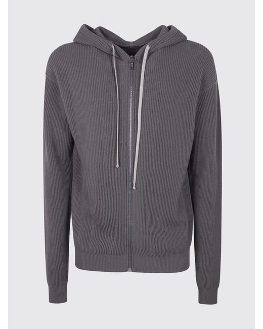 Rick Owens Gray Hooded Cardigan for men
