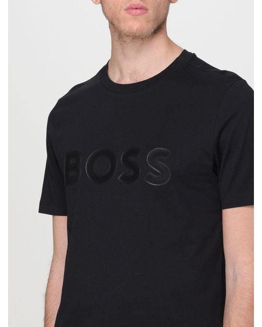 T-shirt con logo di Boss in Black da Uomo