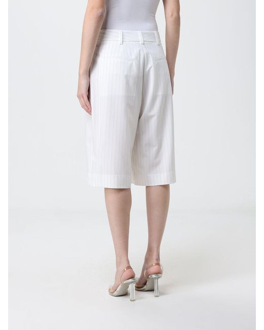 MEIMEIJ White Viscose Blend Shorts
